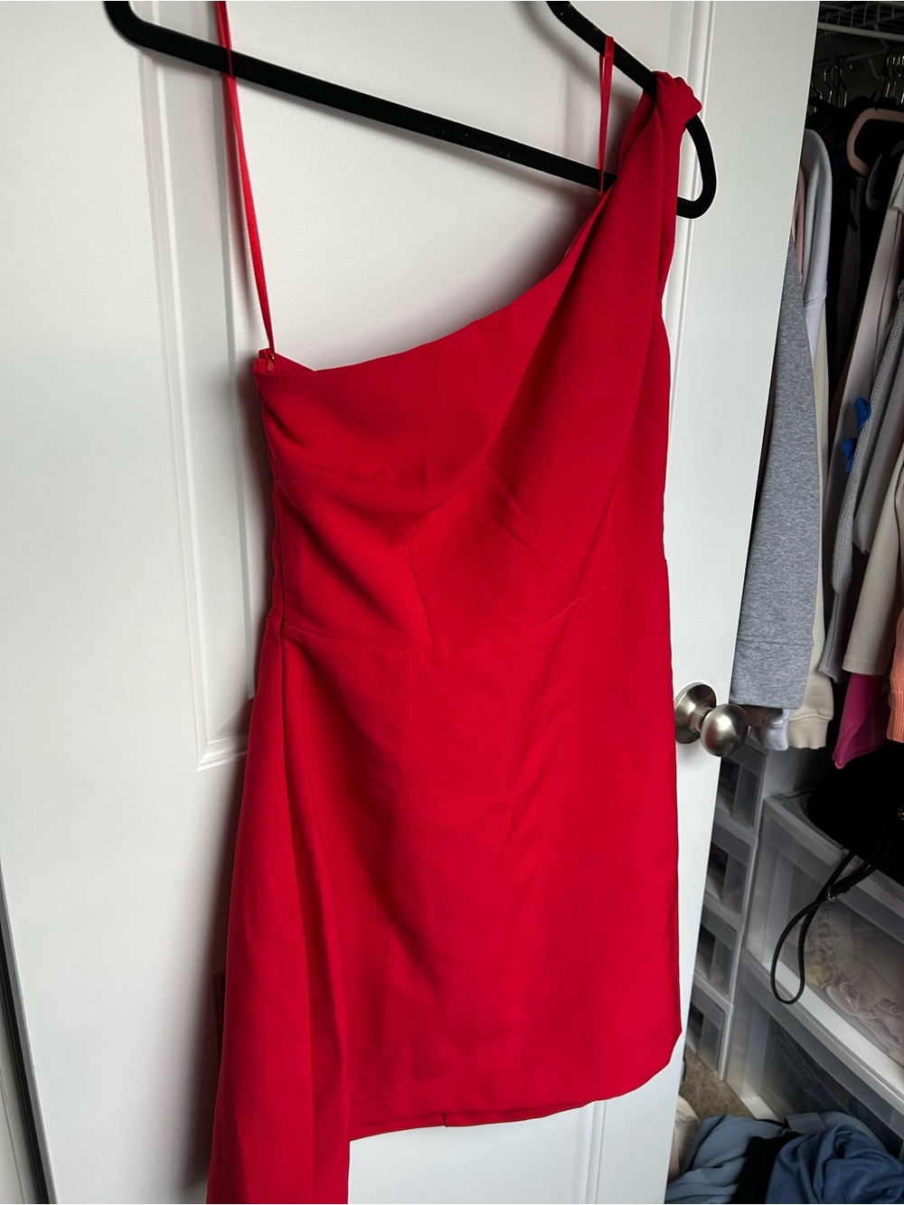 Hello Molly Red One-Shoulder Cocktail Dress